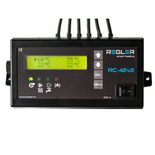 REGLER RC 42v2 PID, comanda pompa IC, ACM si ventilator, optional termostat de ambient si senzor gaze arse