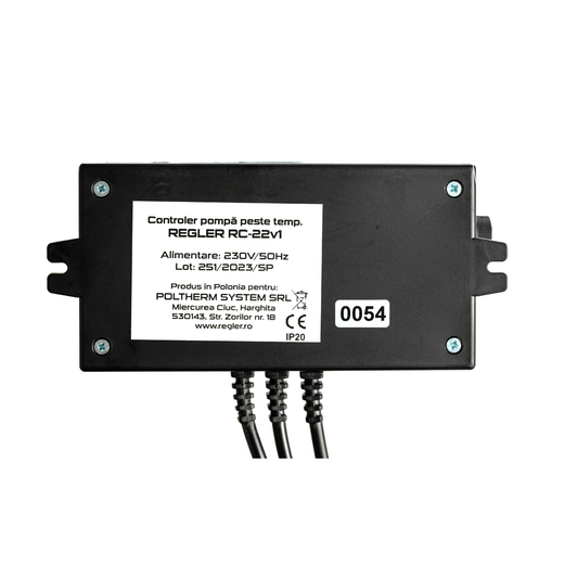 REGLER RC 22v1 - controler pompă cu afișaj LED (funcționare peste temp. setată)