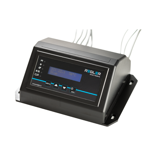 REGLER RC 76v4, echipat cu 5 senzori, comanda 4 pompe, vana de amestec, ventilator si snec