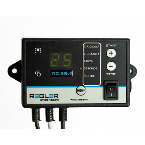 Regler RC-26v1 este un controler care comandă vana de amestec este dotat cu un senzor de temperatură.