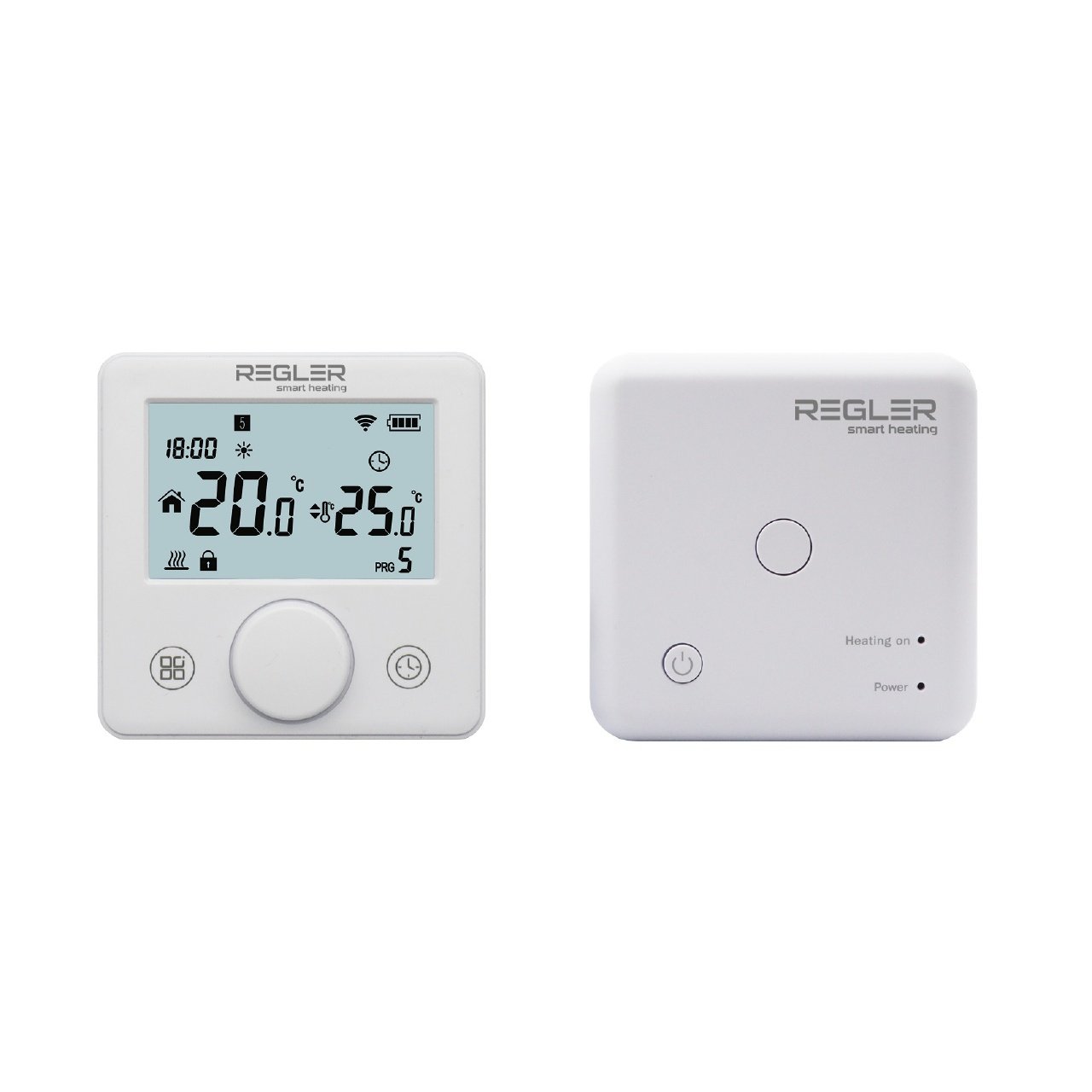 Termostat de cameră cu receptor Regler 311W-WF, baterie, fără fir, alb, compatibil cu Tuya