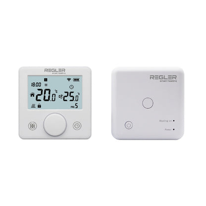 Termostat de cameră cu receptor Regler 311W-WF, baterie, fără fir, alb, compatibil cu Tuya