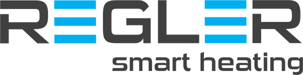 Logo of REGLER smart heating with blue and gray design